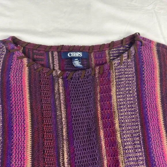 Vintage Western Purple Striped Chaps Cotton Blouse - Picture 3 of 5